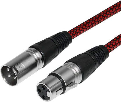 XLR Cable 6Ft 2Pack Male to Female, Microphone XLR Cable 3 Pin Nylon Braided Balanced XLR Cable Mic DMX Cable Patch Cords with Oxygen-Free Copper Conductors